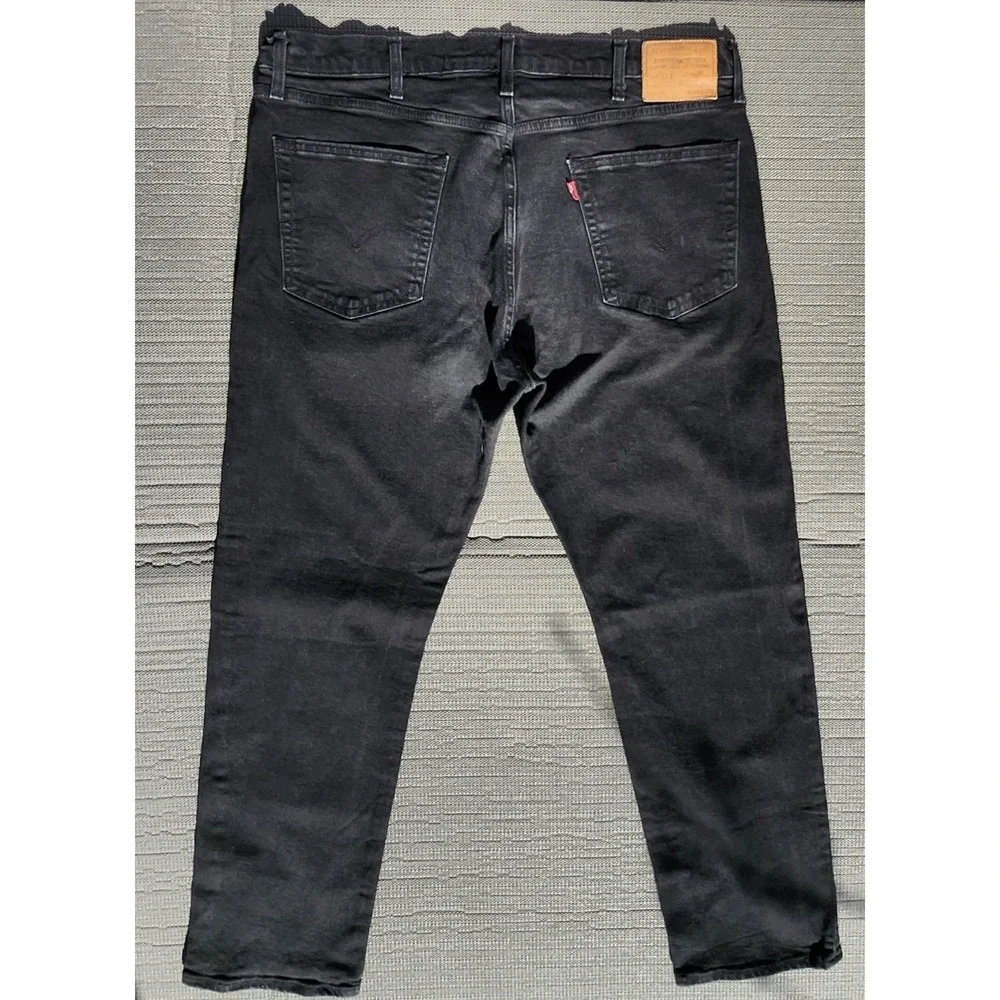 Levis 502 Premium Black Denim Jeans - Mens 40x32